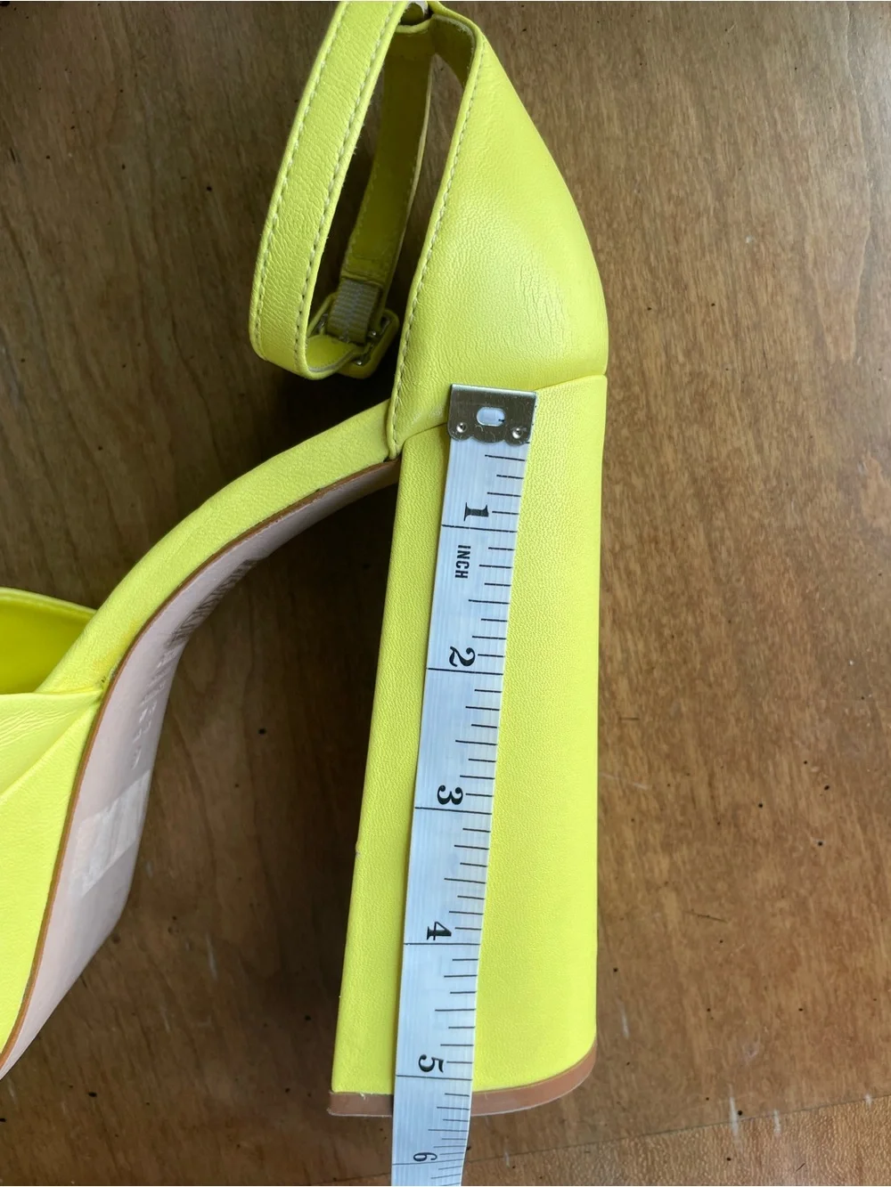 SCHUTZ Lenne Yellow Leather Platform Ankle-Strap Open Toe Heeled Sandals EU 39